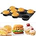 Baker Boutique 8541890740, Black Silicone Bun Hamburger Non-stick Perforated Bakery Mold, Round Mould, Baking Liners Mat Bread Form Pan (8 Loaves, 17.1