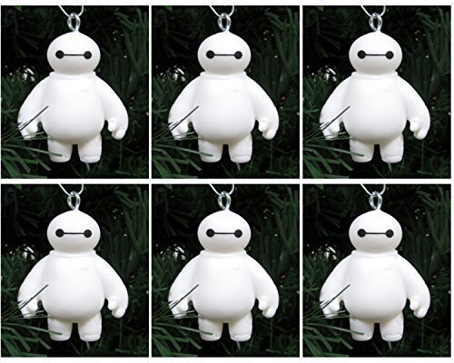 Big Hero 6 ~ Six Piece Baymax Healthcare Companion Robot Christmas Tree Ornaments Featuring 6 Baymax Ornaments