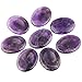 Rockcloud Natural Worry Stone,Thumb Palm Stones for Anxiety, Healing Crystal, Amethyst