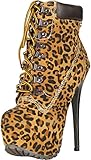 Breckelles Women's High Heel Lace Up Ankle Booties
