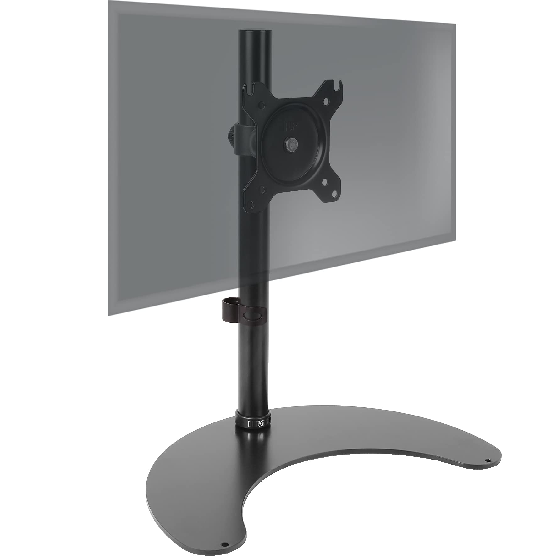 Duronic DM15D1 Monitor Stand, Monitor Arm for 13-32” PC LED Screens, Adjustable Tilt Single Monitors Mount, Gaming Computer Desk Mount with VESA 75 100, Monitors Riser for Work & Home Office Desk