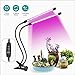 Led Grow Lights,Auto ON/Off Timer 40W 40 LED Shengsite Dual Head Growing Light for Indoor Garden Greenhouse Plants,3/9/12H Memory Timing,5 Dimmable Levels