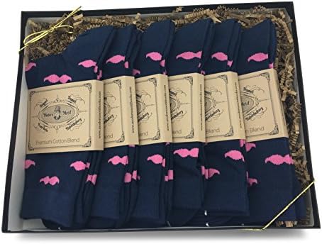 Modern Motif - 6 Pair Men's Matching Dress Socks Gift Box | Groomsmen Weddings Party Events