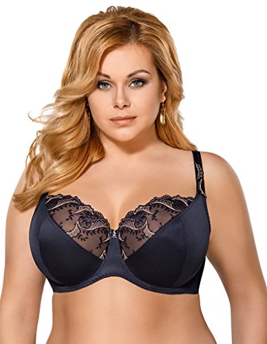 Gorsenia K385 Women's Felice Navy Blue Non-Padded Underwired Full Cup Bra 32D