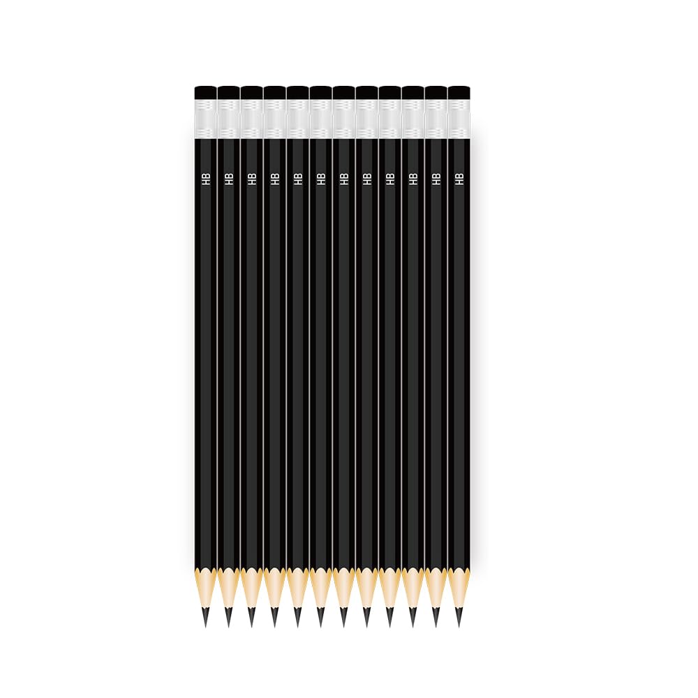 imiiHO 001 HB pencils, 12 pack, wooden lead pencils (HB)