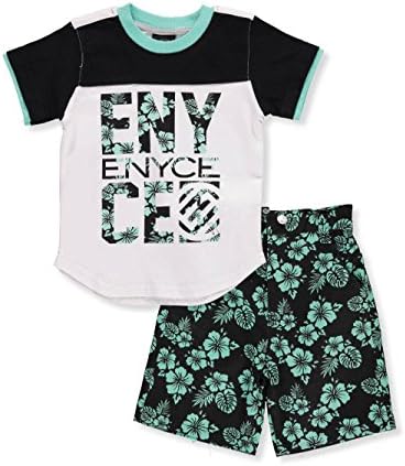 Enyce Baby Boys' 2-Piece Short Set Outfit - Mint Multi, 18 Months
