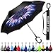 owen kyne Windproof Double Layer Folding Inverted Umbrella, Self Stand Upside-down Rain Protection Car Reverse Umbrellas with C-shaped Handle