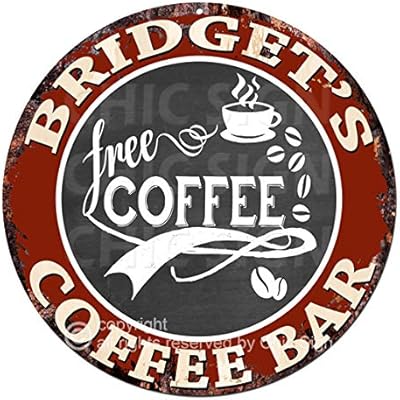 Download Amazon Com Bridget S Free Coffee Bar Chic Tin Sign Rustic Shabby Vintage Style Retro Kitchen Bar Pub Coffee Shop Man Cave Decor Gift Ideas Home Kitchen 3D SVG Files Ideas | SVG, Paper Crafts, SVG File