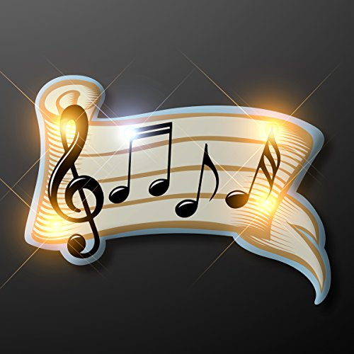 Bar of Musical Notes Light Up Pins (Set of 25)