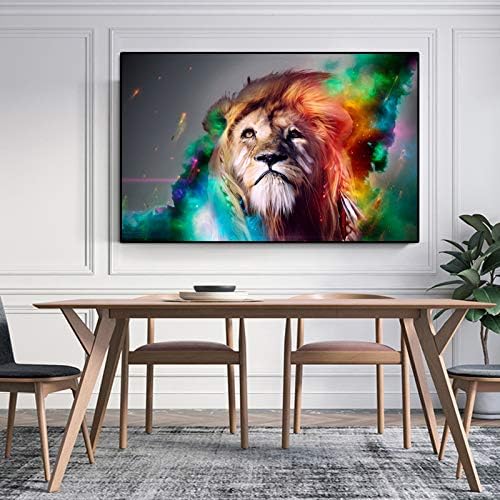 FYSKJDG Wall art Watercolor Prints Animal Poster Lion King Abstract Paintings On Canvas Wall Pictures For Living Room Home Decor Wall Art(No Frame)
