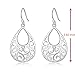 Highly Polished Sterling Silver Filigree Peafowl Dangle Drop Earrings In Decent Size