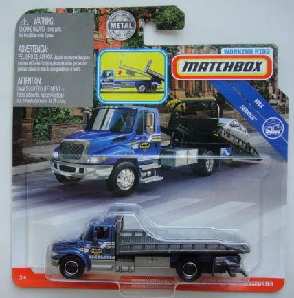 Matchbox SERVICE INTERNATIONAL DURASTAR 4400 FLATBED TRANSPORTER WORKING RIGS