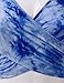 Doublju Womens Long Sleeve Deep V-Neck Tie Dye Printed Surplice Crop Top