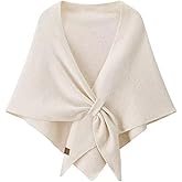 GROTOLY Winter Pashmina Shawl Wraps for Women,2026 Valentine's Day Gift Knitted Shawls and Wraps Cardigan Cape Wool Cashmere Shoulder Top Sweater Shawl Scarf(Rice White)