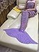 URSKY Crochet Knitted Sofa Living Room Mermaid Tail Blanket, Cozy and Soft All Season Mermaid Tail Pattern Throw Sleeping Bag For Adult, Teens and Child (74.8
