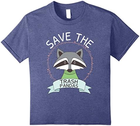 Kids Save The Trash Pandas Funny Raccoon Animal T-Shirt 12 Heather Blue