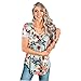 VOKY Women Short Sleeve Floral Print T-shirt Tee Blouse Tops