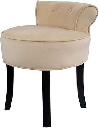 Low Back Bedroom Chair Wood Stool Dressing Table Fabric Stool Fabric Dressing Table Chair Small Guest Bedroom Chair For Guest Room Hall In Beige Diameter 46cm Seat Amazon Co Uk Kitchen Home