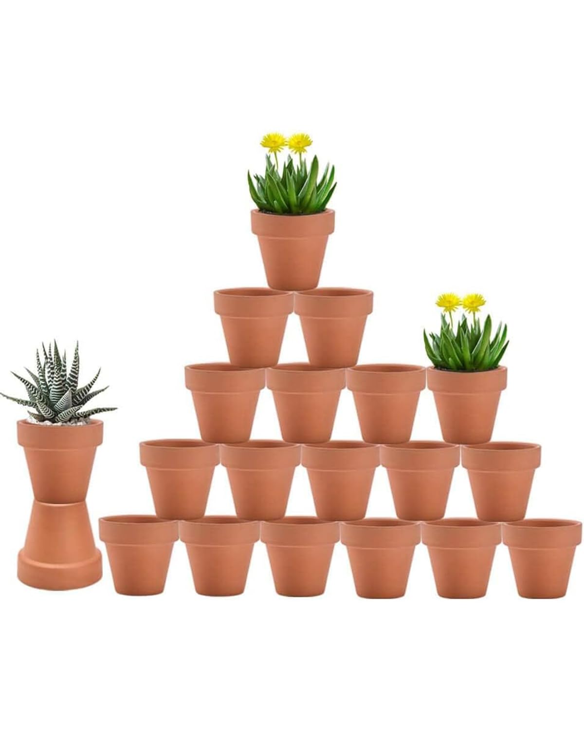 vensovo 3 Inch Terra Cotta Pots with Drainage - 20 Pack Clay Flower Pots, Succulent Nursery Pots Great for Plants, Crafts, Wedding Favor — image 1