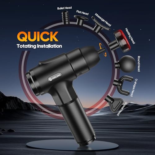 AERLANG Massage Gun with Heat Deep Tissue Back Massager Neck Massager for Pain Relief,Muscle Percussion Massage Gun, Birthday Gifts for Men Women Dad him Handheld Message Gun with 7Heads&Silent | Back Massager for Athletes for Pain Relief Percussion Handheld Massage Gun Birthday Gifts for Him 7Heads&Silent Carrying case
