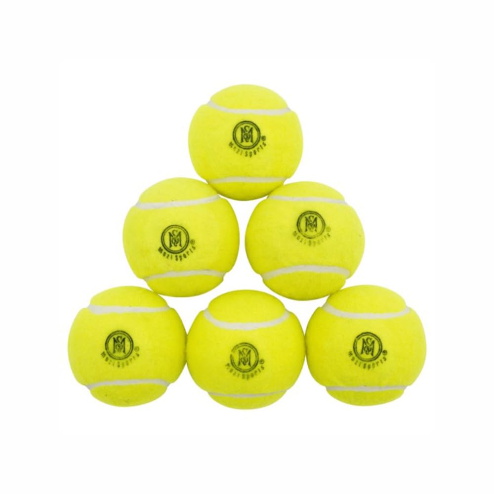 Mozi Sports Cricket Tennis Balls- Heavy Rubber Tennis Balls for Cricket Play Weight 120gm (Yellow)