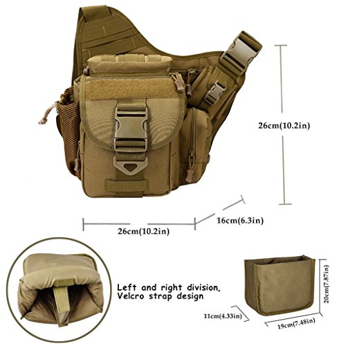 Camera Bag, Qcute Tactical Bag, Shoulder Messenger Bag, Waterproof Multifunctional Sling Bag with Liner, Fit for Hiking, Outdoor Sports, Daily Service and Military Affairs - Thumbnail 4
