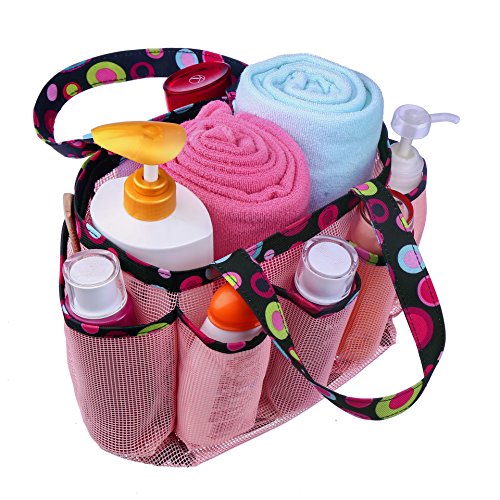 Topfox 8-Pocket Bath Organizer Bag, Pink - Thumbnail 3