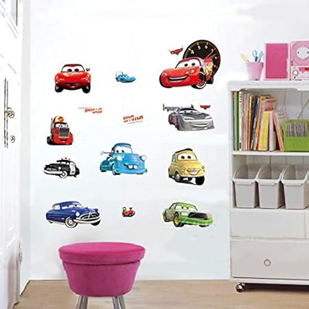 Amazon Co Jp 並行輸入品 Cars ディズニー カーズ2ウォールステッカー 壁紙シール 子供壁紙シール Disney Pixar Cars 2 Alarm Clock Lightning Mcqueen ホーム キッチン