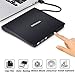 USB 3.0 Ultra Portable DVD Drive Burner, External Slim DVD +/-RW Burner Writer DVD CD ROM Drive for Apple Mac Macbook Pro, Windows 10 and 8 Laptop Desktops (black)
