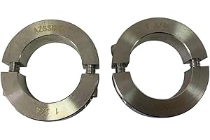 AZSSMUK Bore 1-3/4'' Double Split Shaft Collar Stainless Steel Lock Collar Clamp Set Screw 2PCS (1-3/4'', 2)