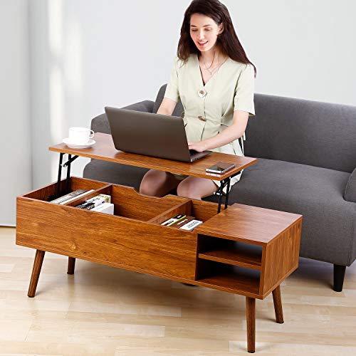 amzdeal Modern Lift Top Coffee Table with Larger Hidden Compartment