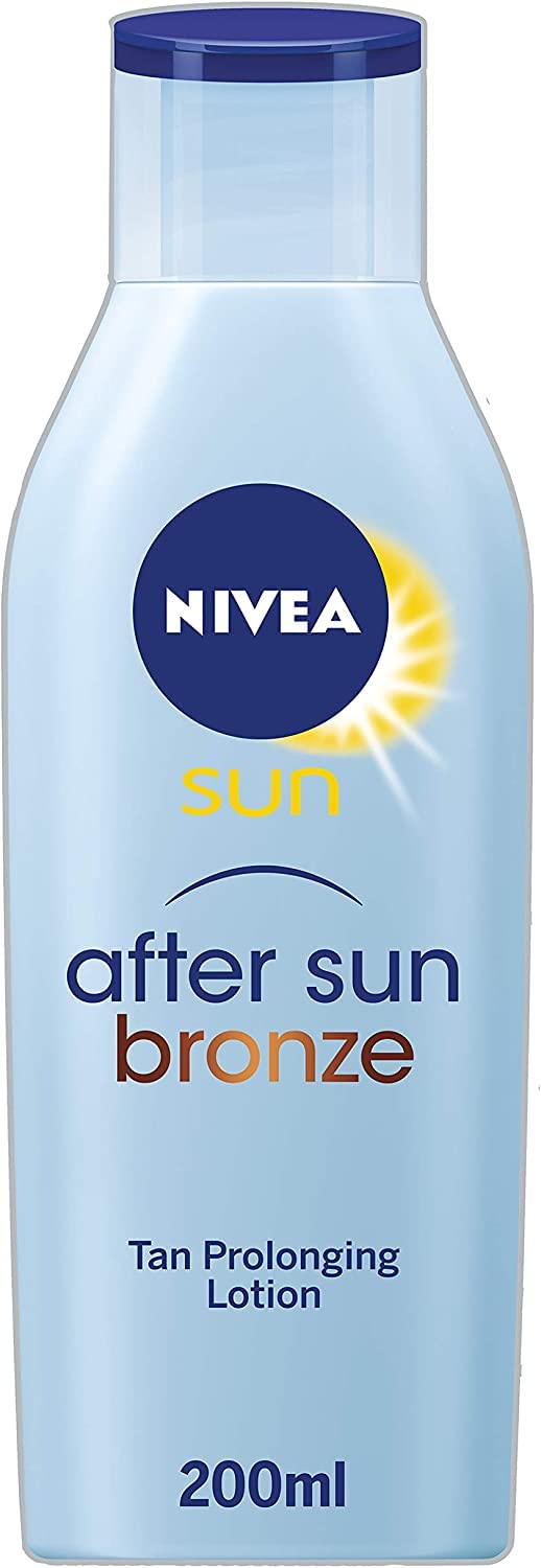 NIVEA SUN After Sun Bronze Lotion (200 ml), Combination Tan Prolonger and After Sun Care, Tan Prolonging Hydrating Moisturiser with 24 Hour Effectiveness