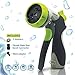 HIDRO2O Hose Nozzle, High Pressure Gardening, Watering Plants, Gardens and Lawns, Pet Cleaning, 8 Pattern Hose Made of Heavy Duty Metal - Incl Extra Washers, Quick Release Connector