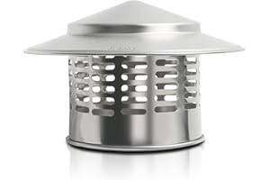 LangRay Chimney Caps for Outside, Stainless Steel Chimney Cover with Screen, Round Stove Pipe Cap, Roof Exhaust Vent Cap, Fireplace Roof Vent Cover Rain Caps for Chimney Stovepipe Finial (4.33 inch)