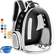 BEIKOTT Cat Backpack Carriers, Pet Bubble Backpack Carriers for Cats Puppy Dogs and Birds, Airline-Approved, Ventilate Transparent Capsule Carrier Backpack for Travel, Hiking and Outdoor Use