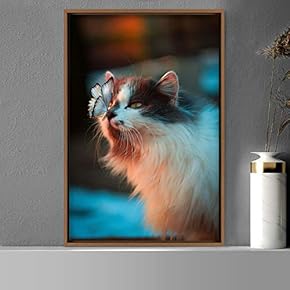 signwin Framed Canvas Wall Art Cat Animals Cat...