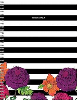 2018 Striped Floral 9x11 Daily Weekly Monthly Planner, by TF Publishing