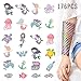 Kreatwow Mermaid Tattoos Temporary for Mermaid Scale Temporary Tattoo 176PCS