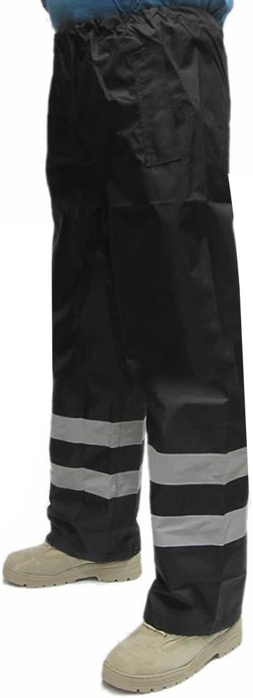 Forever Mens Hi Viz Waterproof Rain Over Trousers High Vis Visibility Pants