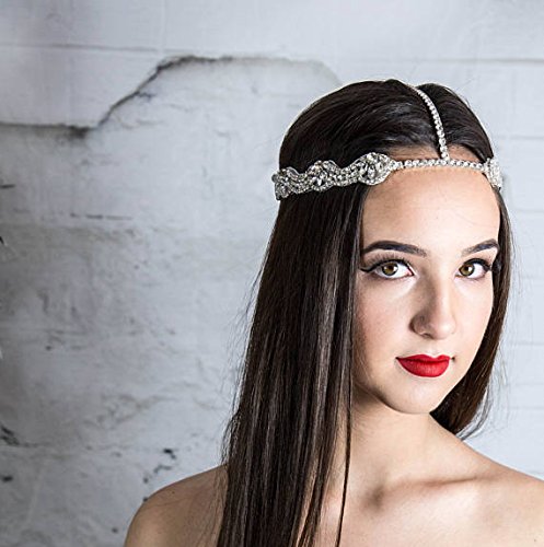 Amazon Com Head Chain Forehead Headpiece Bridal Prom Wedding