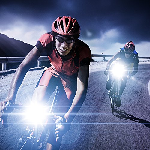 Eagle Eye USB Rechargeable Bike Light Set by Apace - Powerful 300 Lumens LED Bicycle Headlight & Tail Light - Super Bright Front Light & Rear Light for Cycling Safety (Black-Silver, Normal Packaging) - Thumbnail 7