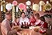 PAXCOO 30 Pcs Pink and Gold Party Supplies with Tissue Pom Poms Tassel Garland for 1st Baby Girl Birthday Decorations
