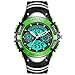 ELEOPTION Male Watches Waterproof With LED Digital Sports Digital Watch Dual Movt Calendar Chronograph And Rubber Band for Men Young Adult gifts (Green)