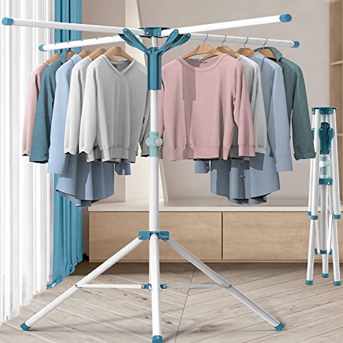 CARYWON Tendedero Plegable para Ropa, Tendedero para Ropa, Soportes Tendederos, Portátil de Acero Inoxidable Tendedero de Ropa Plegable, Tendedero Plegable y Extensible para Interiores y Exteriores