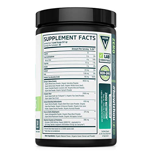 image for Zhou Nutrition Deep Greens - Organic Green Superfood Powder - Morning 