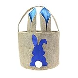 Easter Basket for Kids Bunny Bag for Easter Hunt,100% Ear Stand Up(B-Rabbit-Blue)