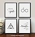 Confetti Fox Harry Potter Wall Art - Set of 4 Unframed 8x10 Pearl Prints - Muggles Wizard Poster Decor Quotes and Sayings Gift for Home, Bathroom, Bedroom, Kids, Baby