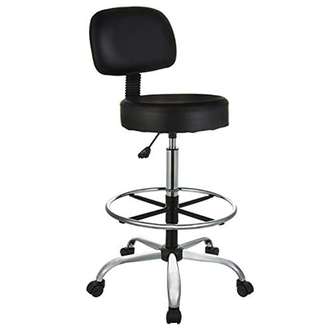 AmazonBasics Height Adjustable Office/Bar/Kitchen Stool with Back