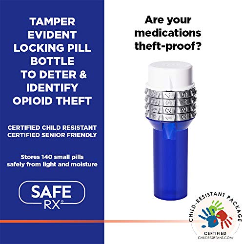 Safe Rx Locking Pill Bottle Set Your Own Code Combination Lock