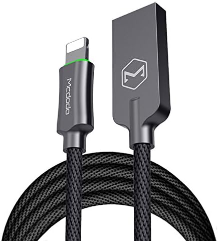 iPhone charger cable 6 Feet /1.8 meters Smart LED Auto Disconnect lightning cable charger Nylong Braided USB lightning cable compatible with iPhone 8 X 7/ 7 Plus/6/6s/6 plus/6s plus/ 5s/5c iPad iPod